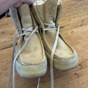 Clarks Tan Lace Up Boots